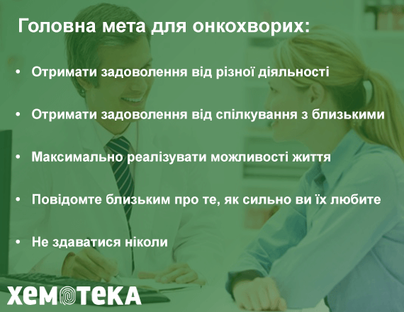 Головна мета для онкохворих Головна мета для онкохворих