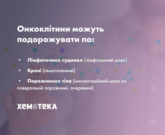 розповсюдження онкоклітин розповсюдження онкоклітин